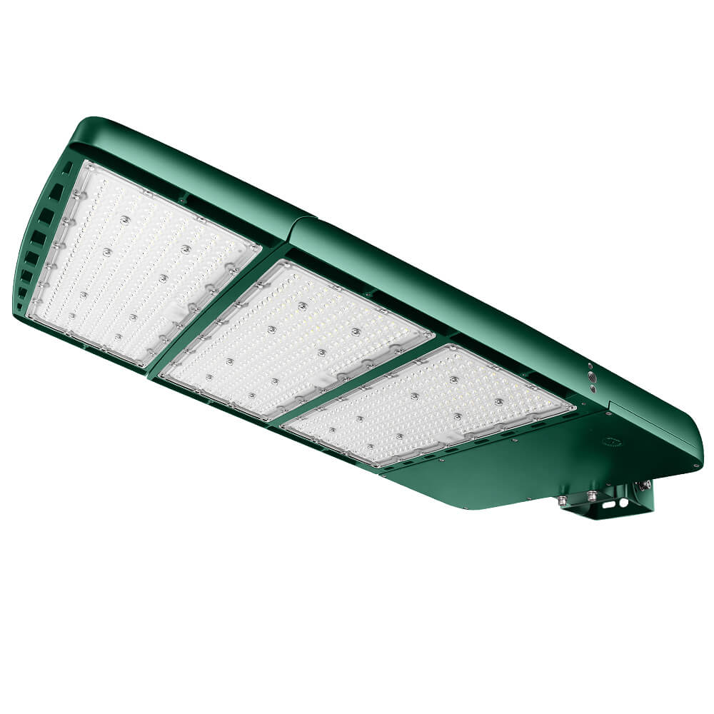 Konlite Spica 600W LED Sports Light with Slipfitter - Hunter Green - Tennis Court Light - Wide Asymmetric - 3 Wattage Selectable - 103,800lm Max - 5000K - 1500W Equal