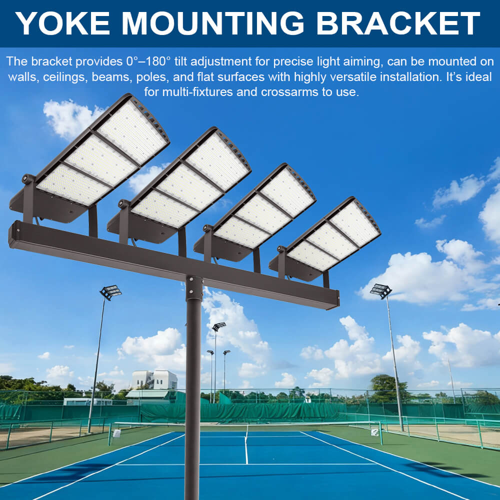 Konlite Spica 600W LED Sports Light - Tennis Court Light - Dark Bronze - Wide Asymmetric - 3 Selectable Wattages - 103,800lm Max - 5000K - 1500W Equal