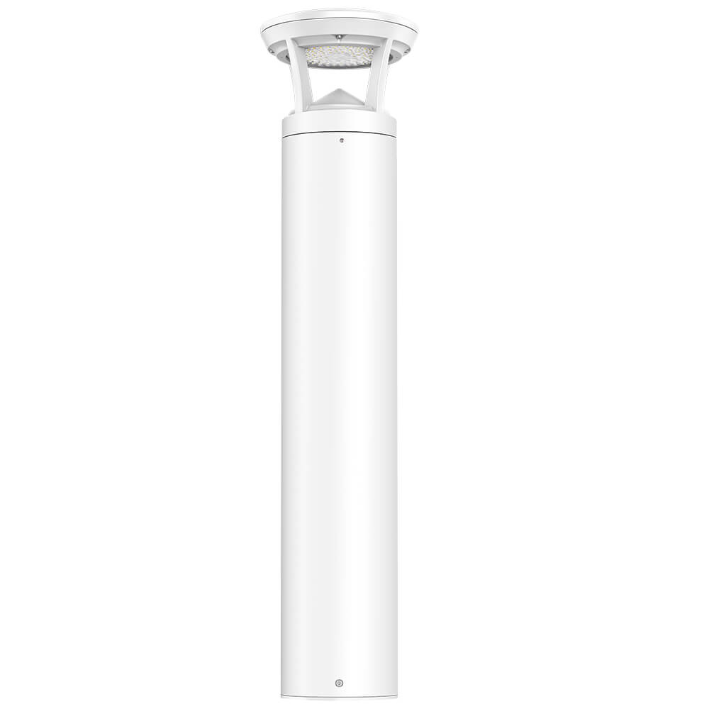 3 FT. Konlite White LED Bollard Light - 3,000 Lumens - 3 Watts Selectable - 3 CCT Selectable - 120-277V - 100W Equal