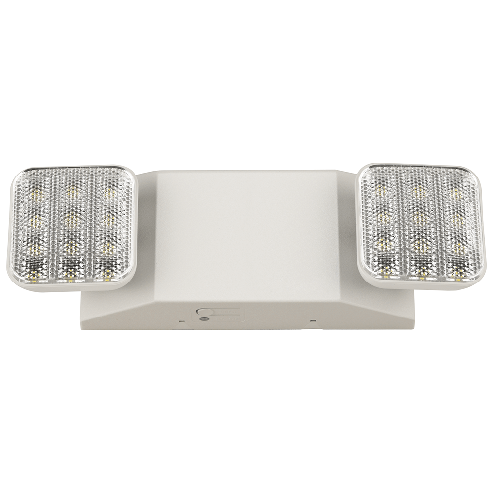 Konlite LED Emergency Light with Battery Backup - Adjustable Dual Heads - 2.4W - 120/277V - Square Shape