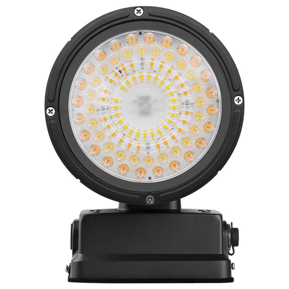 Black Finish Outdoor Wall Sconce - 38W/31W/19W Selectable - up to 5,600 Lumens - 3 CCT Selectable - 120-277V - Photocell with Cap