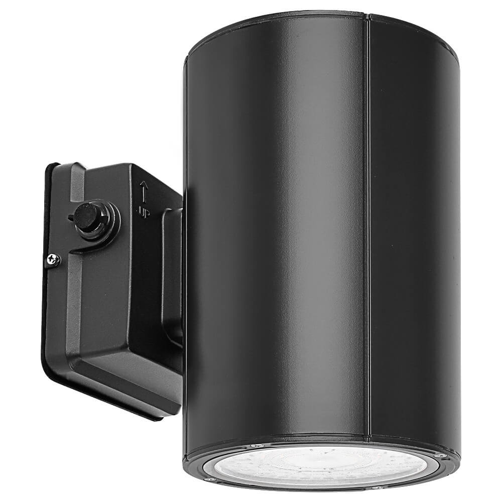 Black Finish Outdoor Wall Sconce - 38W/31W/19W Selectable - up to 5,600 Lumens - 3 CCT Selectable - 120-277V - Photocell with Cap