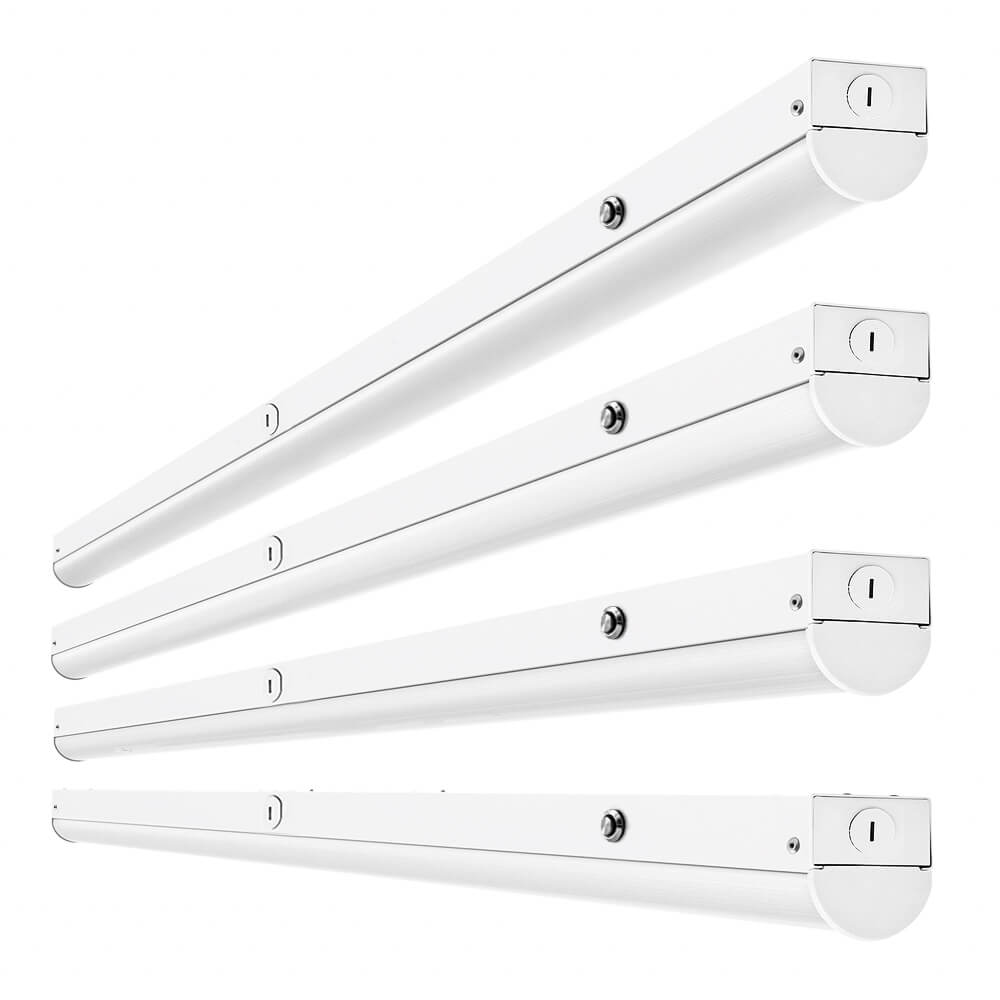 8 Ft LED Strip Light Fixtures - Pack of 4 Lights - Watts Selectable - 11,400 Lumens - CCT 3500K-4000K-5000K