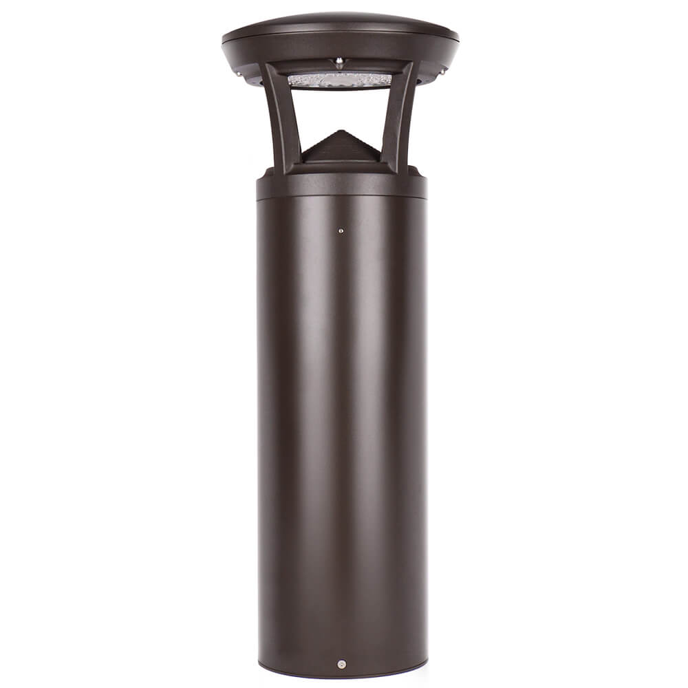 2 FT. Konlite Dome-Top LED Bollard Light - 24W - 3,000 Lumens - 3 Wattage Selectable - 3 CCT Selectable - 120-277V - 100W Equal