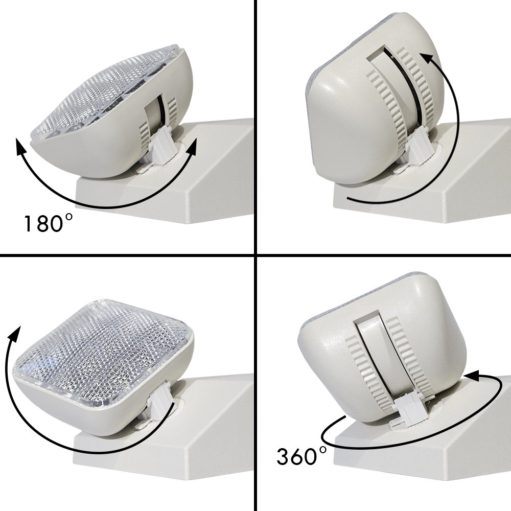 Konlite LED Emergency Light with Battery Backup - Remote Head Capable - 2.4W - 120/277V