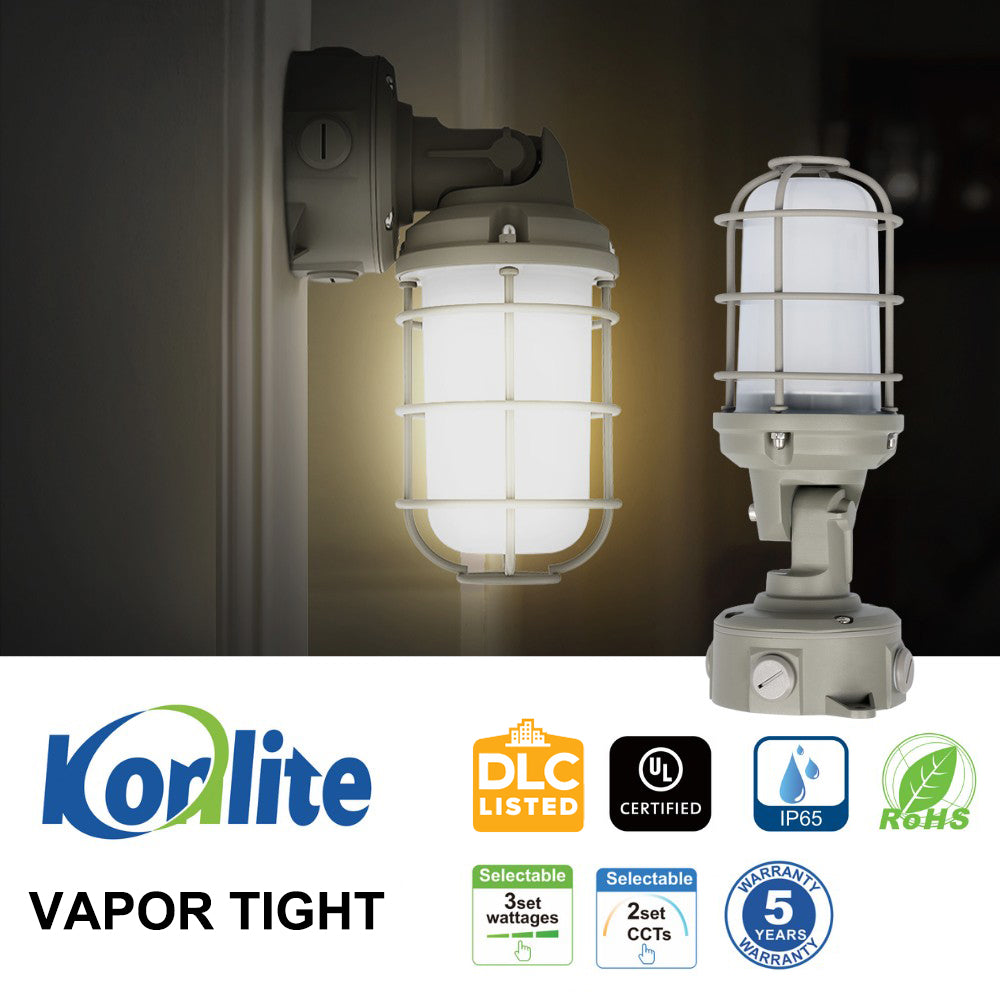 Vapor Tight LED Light Fixture - Jelly Jar Light - 30/20/15W - 3,480 lumens - 50K/40K/30K Selectable - 120-277V - 150w Equal