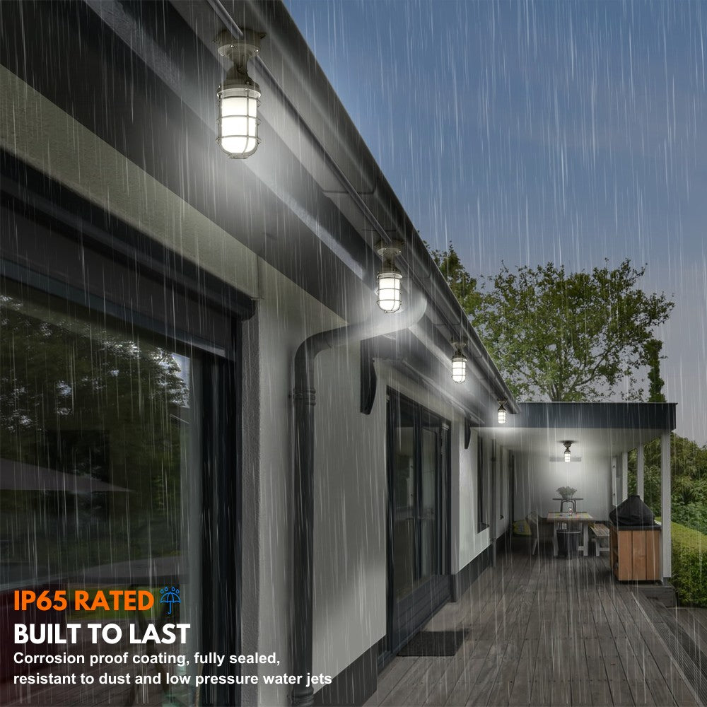 Vapor Tight LED Light Fixture - Jelly Jar Light - 30/20/15W - 3,480 lumens - 50K/40K/30K Selectable - 120-277V - 150w Equal