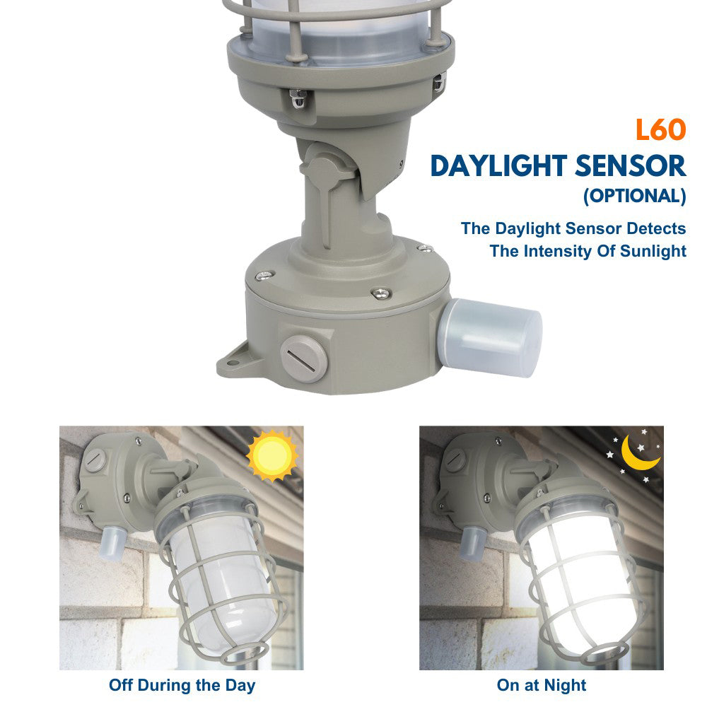 Vapor Tight LED Light Fixture - Jelly Jar Light - 30/20/15W - 3,480 lumens - 50K/40K/30K Selectable - 120-277V - 150w Equal