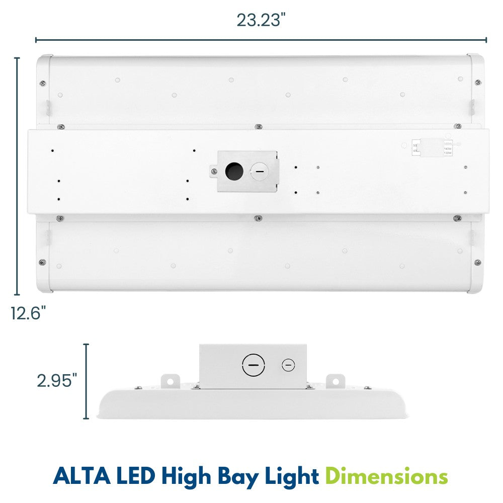 ALTA LED Low Bay Light - 2FT - 105W/90W/80W - 16,500 Lumens - 5000K/4000K Selectable - 120-277V - 250W Equal