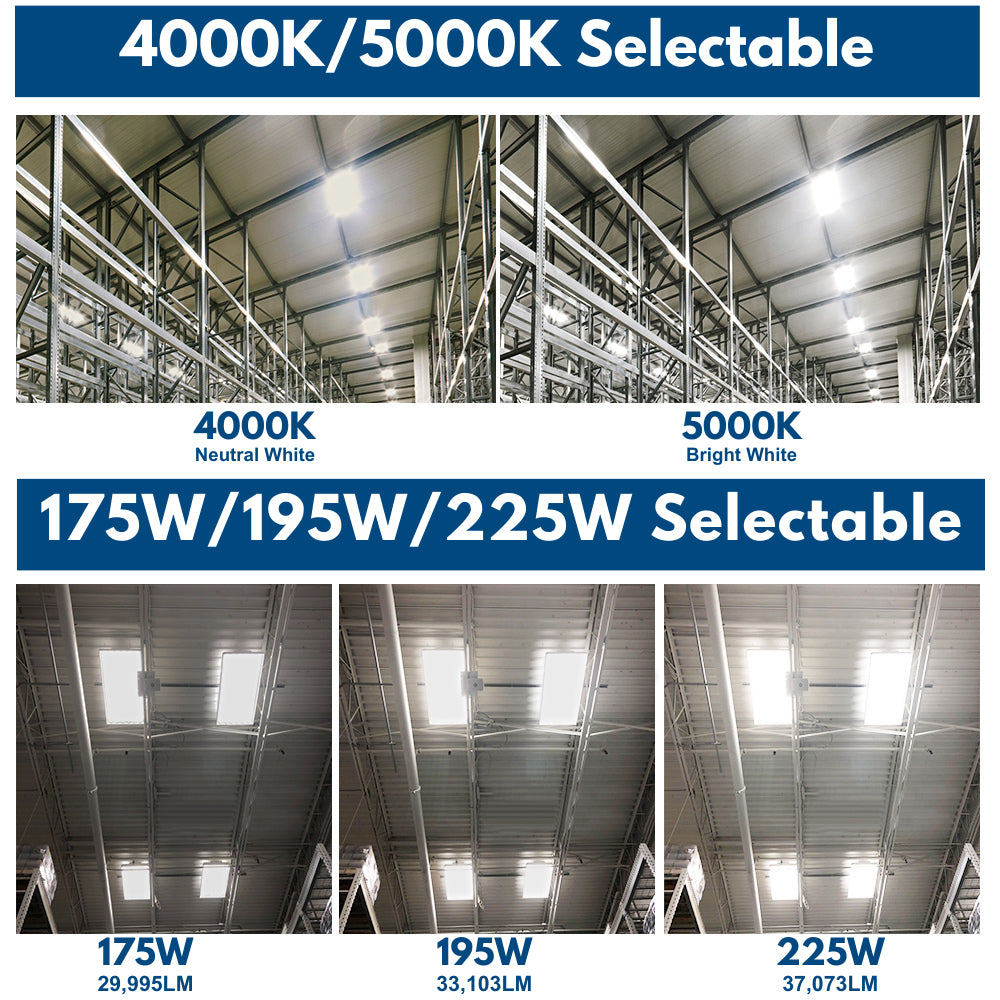 ALTA LED High Bay Light - 4FT - 277-480V - 225W/195W/175W - 37,600 Lumens - 5000K/4000K Selectable - 600W Equal