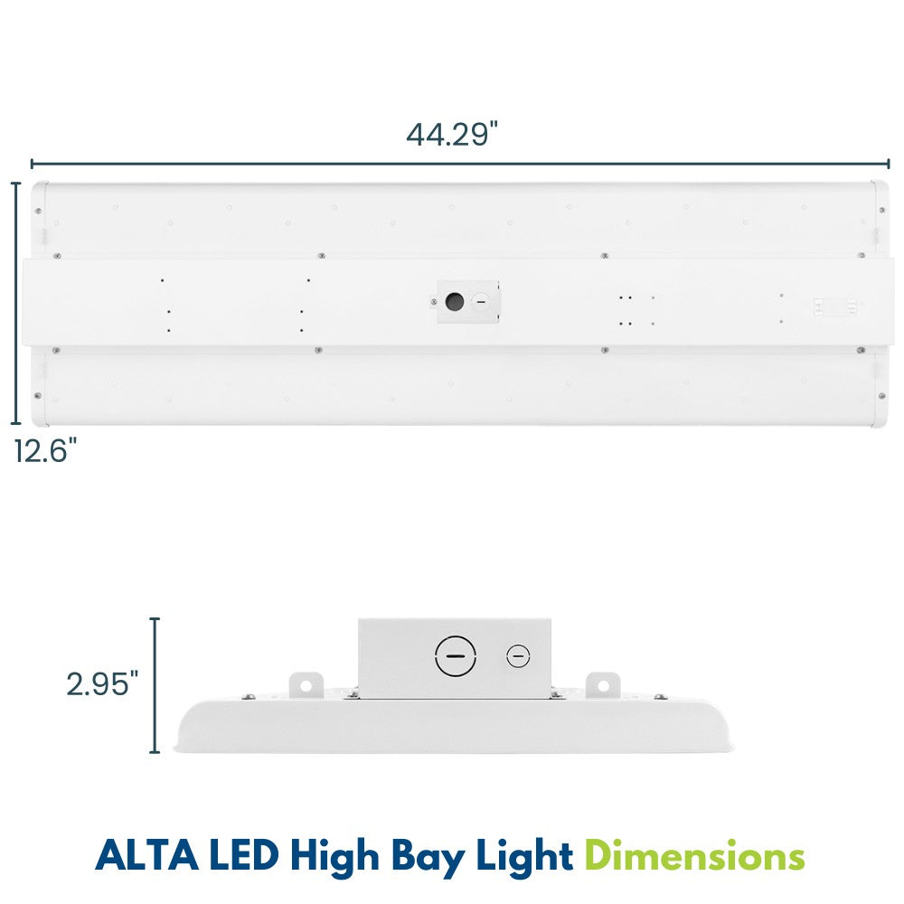 ALTA LED High Bay Light - 4FT - 277-480V - 225W/195W/175W - 37,600 Lumens - 5000K/4000K Selectable - 600W Equal