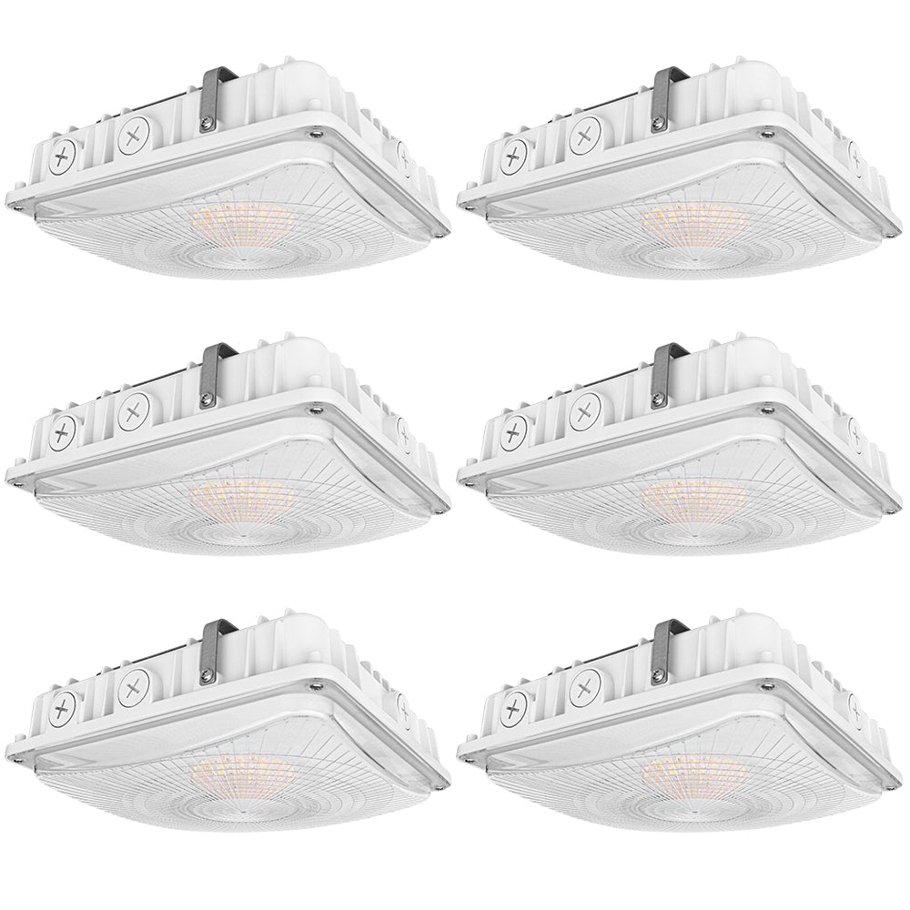 LED Canopy Light - White - 63W/45W/30W Selectable - 5000K/4000K - 9,360 LM - Dimmable - 120-277V - 150W Equal