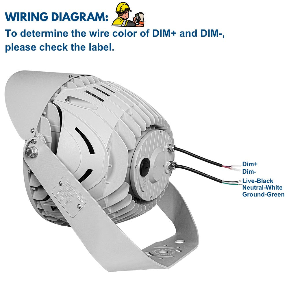 LYRA LED Stadium Light - 500W/400W/300W selectable - 75,000lm - 5000K - 100-277V - 4H4V - 1500W Equal - 10 Year Warranty