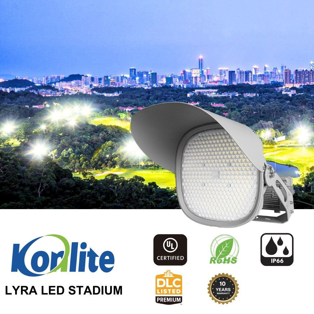 LYRA LED Stadium Light - 680W - 102,000lm - 5700K - 200-480V - 2000W Equal - 10 Year Warranty