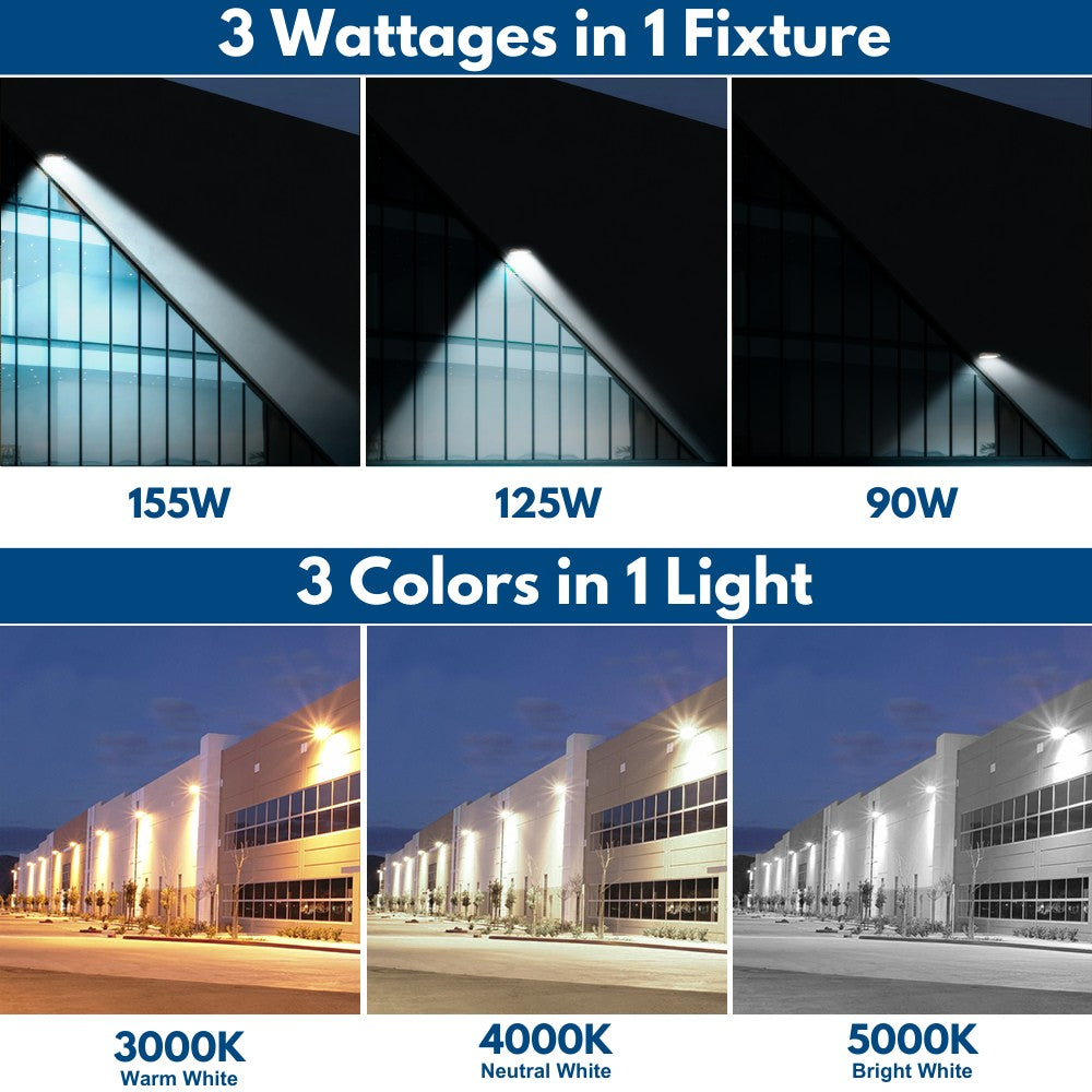 NAVI LED Flood Light - 155W/125W/90W - 23,500 lumens - 5000K/4000K/3000K - 120-277V - 400W Equal