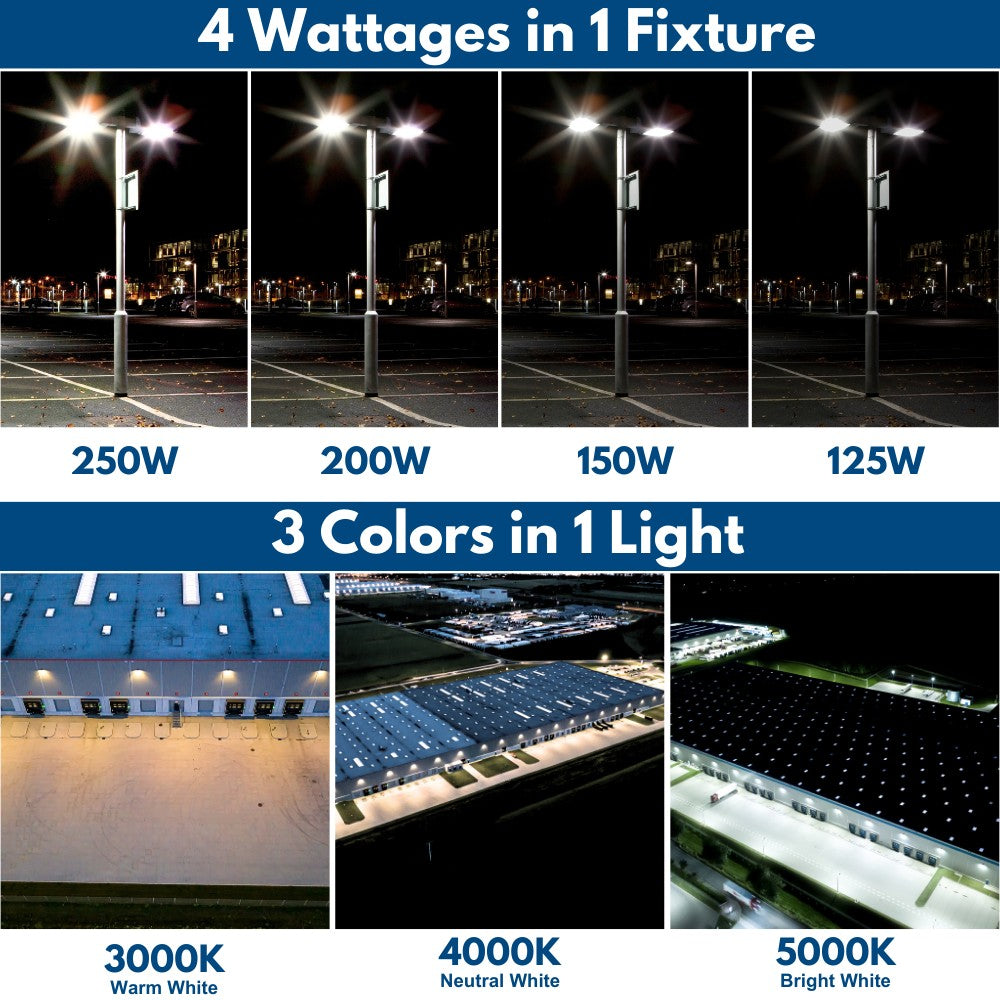 NAVI LED Flood Light - 250W/200W/150W/125W - 277-480V - 46,500 lumens - 5000K/4000K/3000K - 1000W Equal