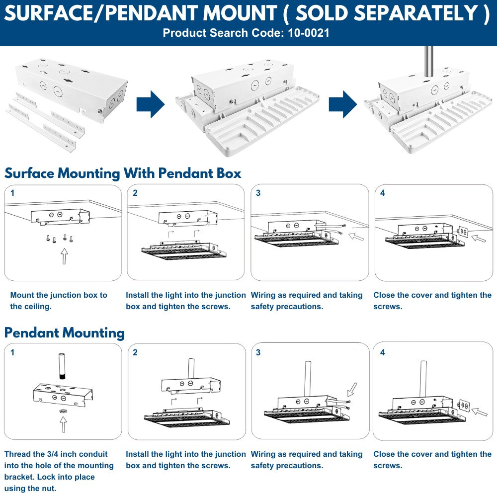 PAVO I LED Bay Light - 130W/105W/90W - 20,020 lumens - 120-277V - 5000K/4000K - 320W Equal