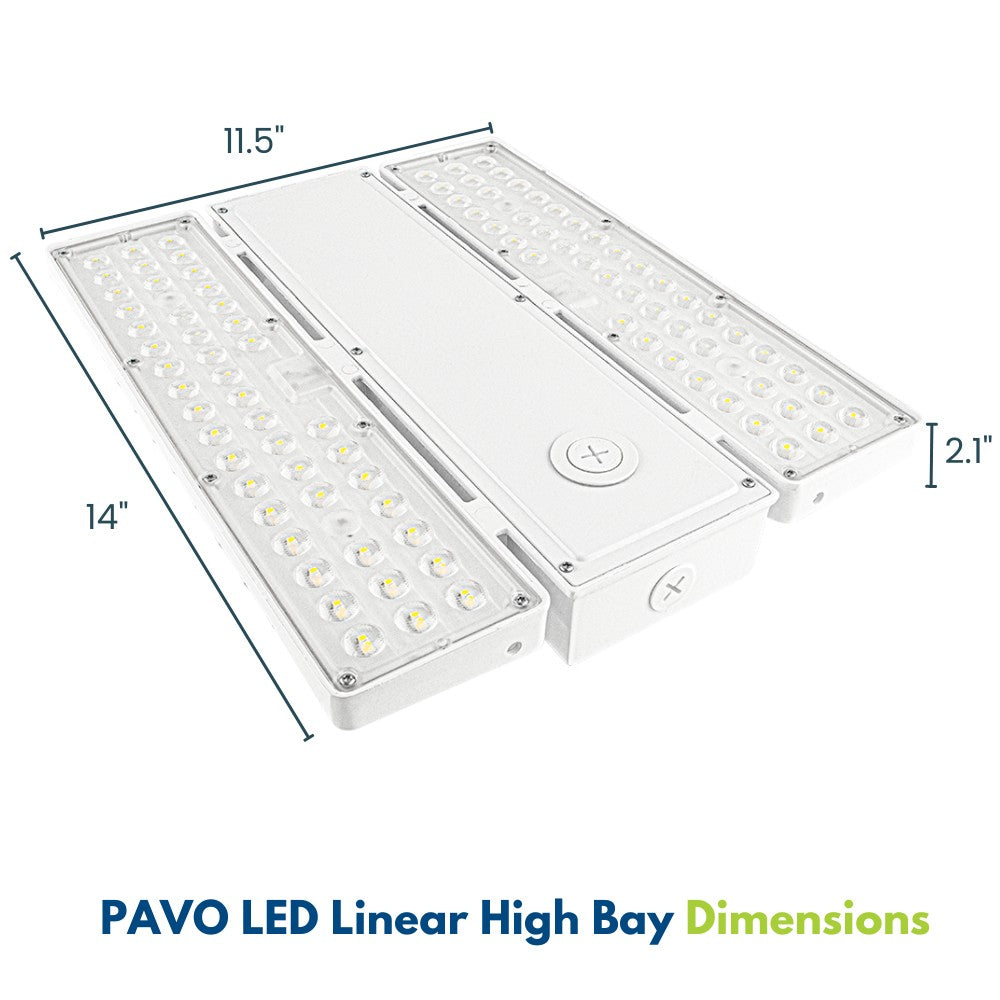PAVO II LED High Bay Light - 155W - 3 Watts Selectable - 22,750 Lumens - 277-480V - 5000K/4000K Selectable - 400W Equal