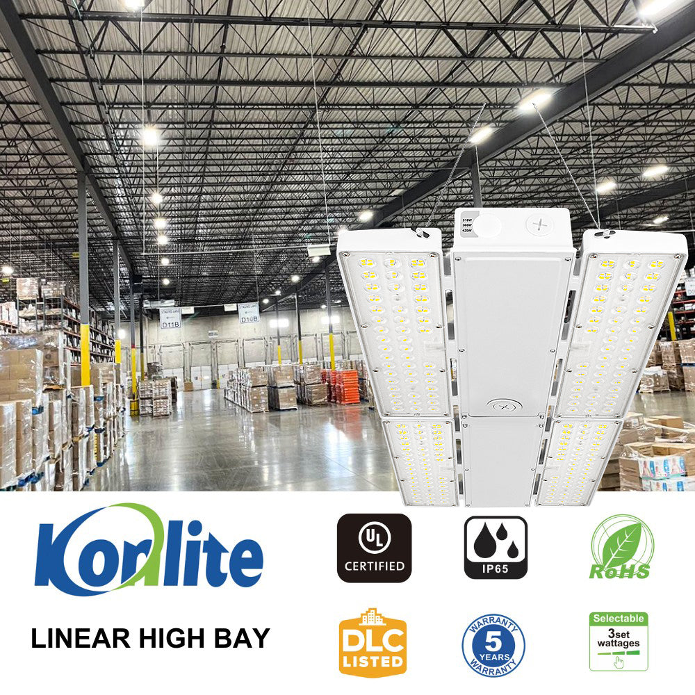 PAVO V LED High Bay Light - 420W/360W/310W Selectable - 63,800lm - 277-480V - 5000K/4000K - 1000W Equal