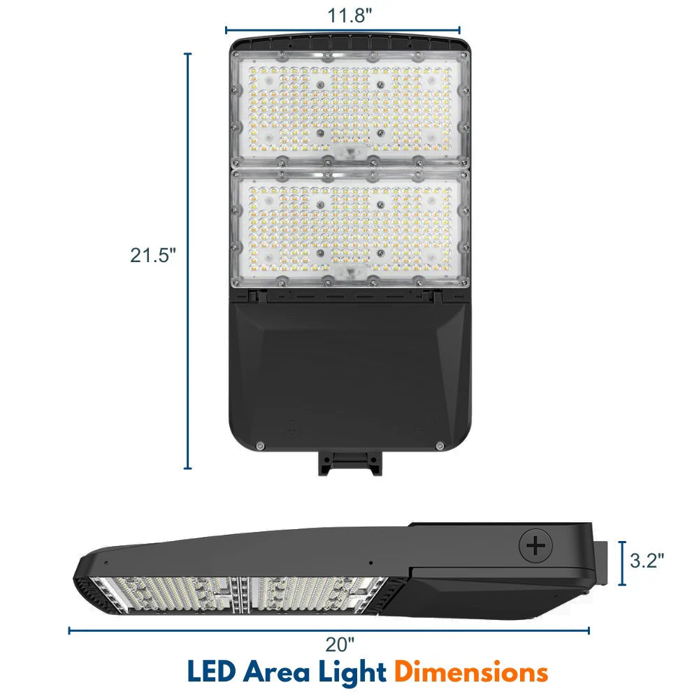 Vela III LED Parking Lot Light - Black Finish - 310W -Type IV - 46,500 Lumens - 3 CCT - 277-480V - 1000W Equal
