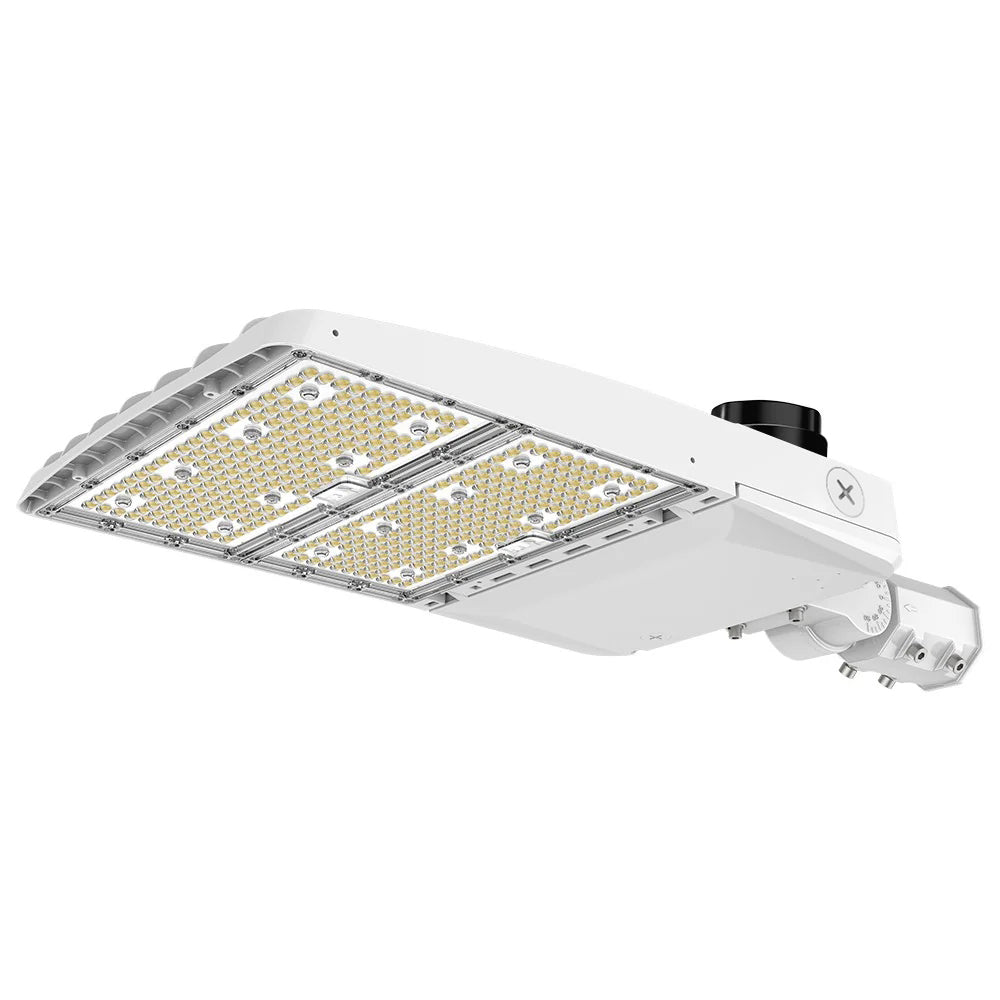 Vela III LED Parking Lot Light - White Finish - 46,600 Lumens - 4 Watts Selectable - 3 CCT Selectable - Type III - 120-277V - 1000W Equal