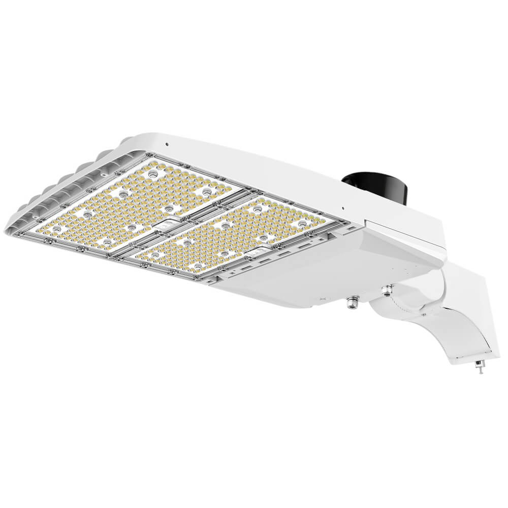 Vela III LED Parking Lot Light - White Finish - 46,600 Lumens - 4 Watts Selectable - 3 CCT Selectable - Type III - 120-277V - 1000W Equal