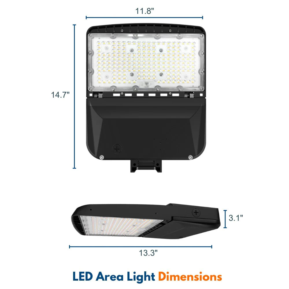 Vela I LED Parking Lot Light - Black Finish - 150W/120W/100W/80W Selectable - UP to 23,000 Lumens -3 CCT Selectable - Type III - 120-277V - 400W Equal