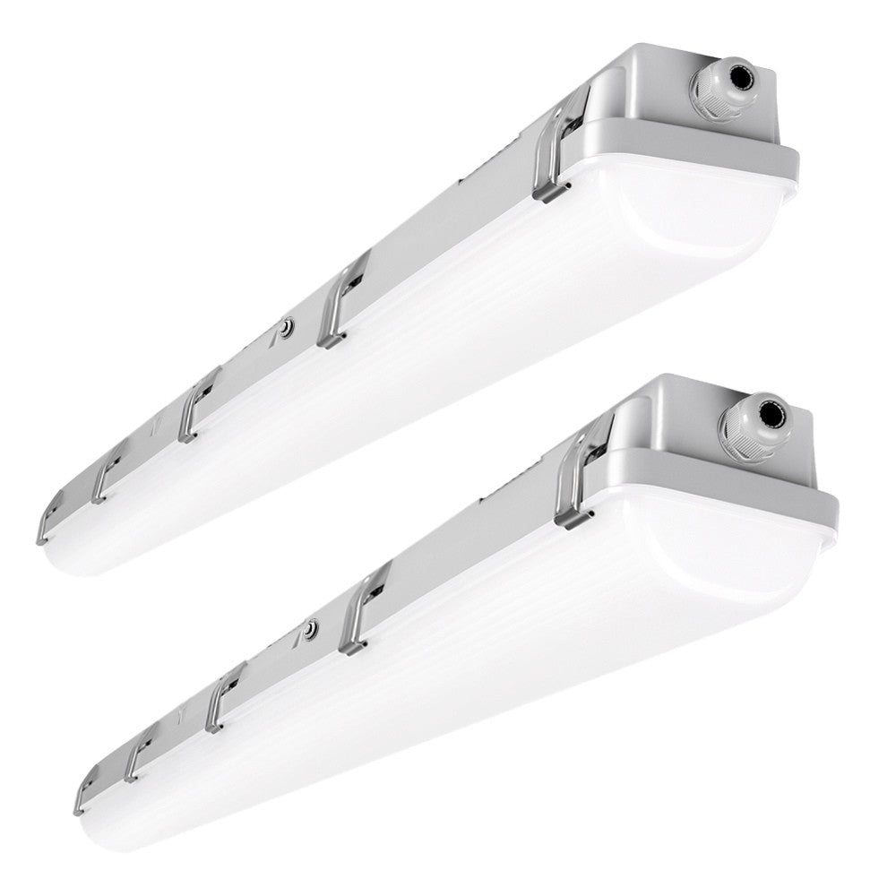 4ft Vapor Tight LED Light Fixture - Pack of 2 - 50/40/30W - 6,500 lumens - 50K/40K/30K Selectable - 120-277V