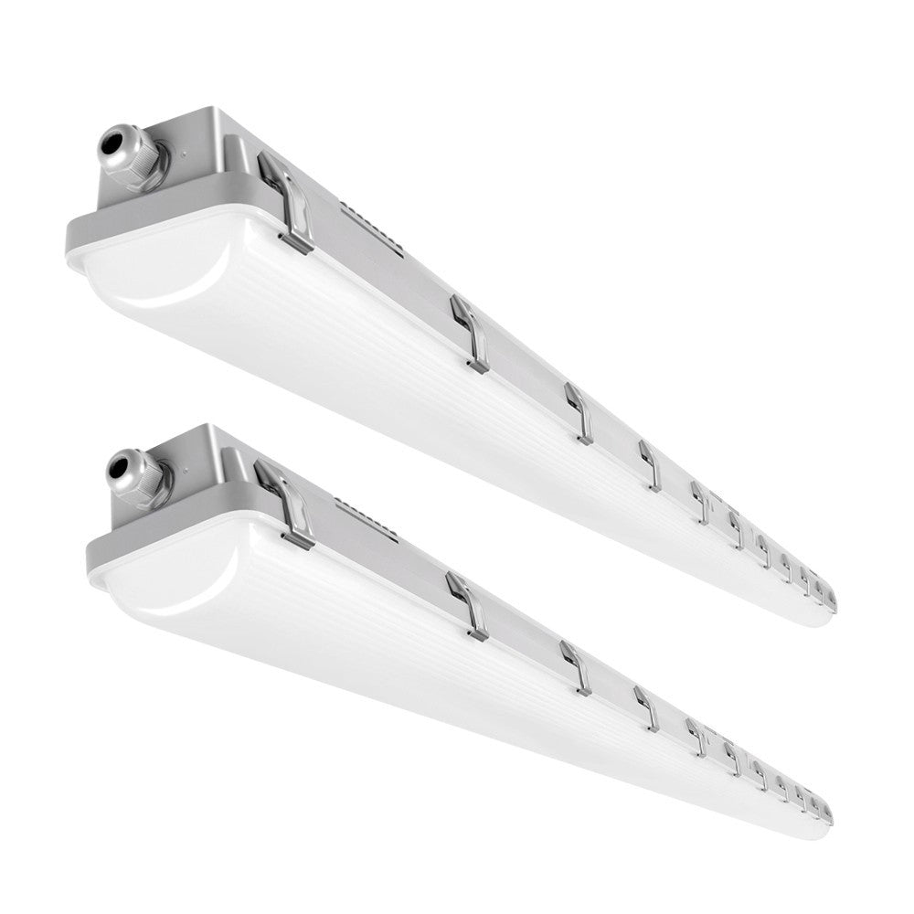8ft Vapor Tight LED Light Fixture - Pack of 2 - 80/70/60W - 10,500 lumens - 50K/40K/30K Selectable - 120-277V