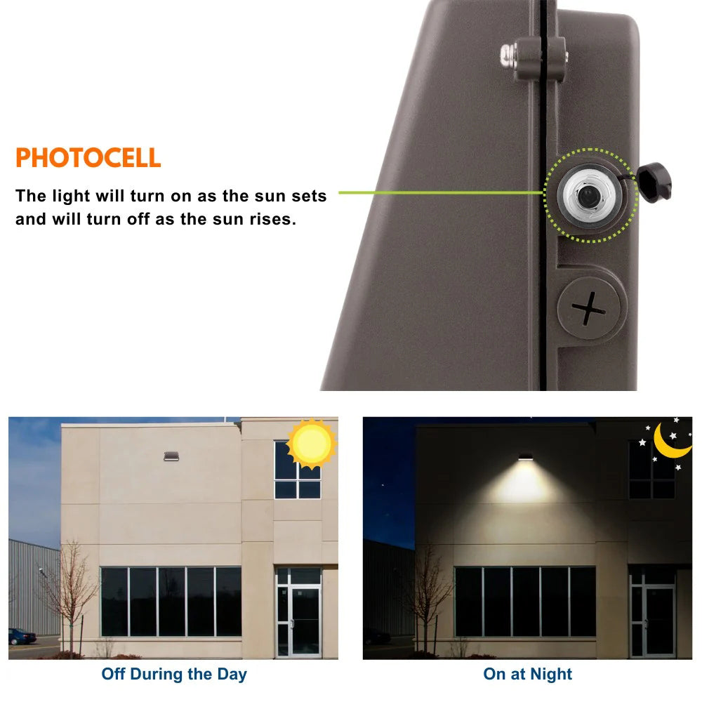 Full Cutoff LED Wall Pack - 125W/105W/76W Selectable - Up to 20,812 Lumens - 3 CCT Selectable - 120-277V - 400W Equal