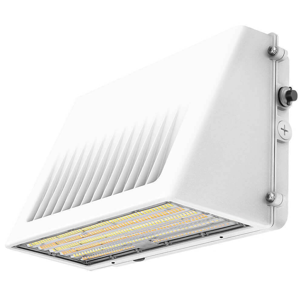 Full Cutoff LED Wall Pack - White Finish - 125W/105W/76W Selectable - Up to 20,812 Lumens - 3 CCT Selectable - 120-277V - 400W Equal
