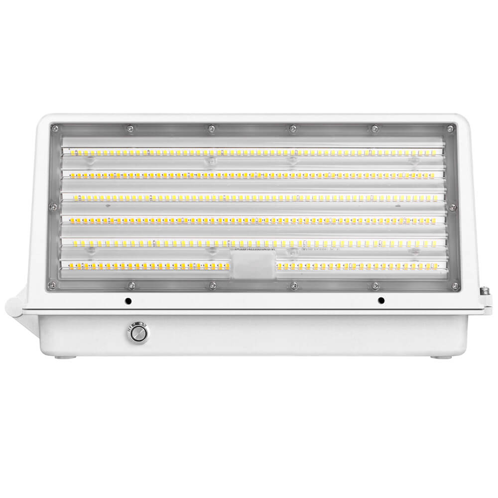 Full Cutoff LED Wall Pack - White Finish - 125W/105W/76W Selectable - Up to 20,812 Lumens - 3 CCT Selectable - 120-277V - 400W Equal