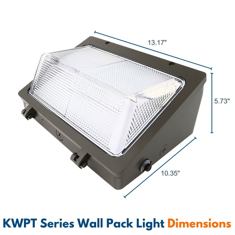 Konlite KWPT LED Wall Pack Light - 63W/53W/33W Selectable - 8,850 lumens - 5000K/4000K/3000K - Dimmable - 120-277V - 250W Equal