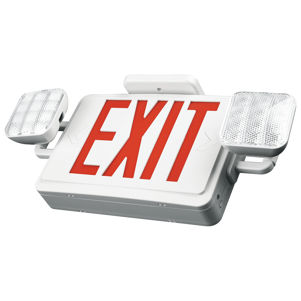 Konlite LED Exit Emergency Light Combo - Red or Green Letter Selectable - 3.5W - 120-277V