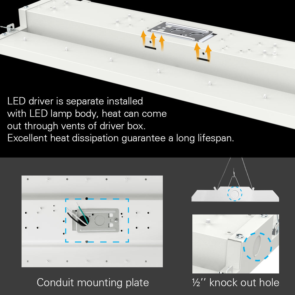 Linear LED Highbay Light - 180W -2x2 FT - 120-277V - 24000 Lumens - 4000K - 400W Equal