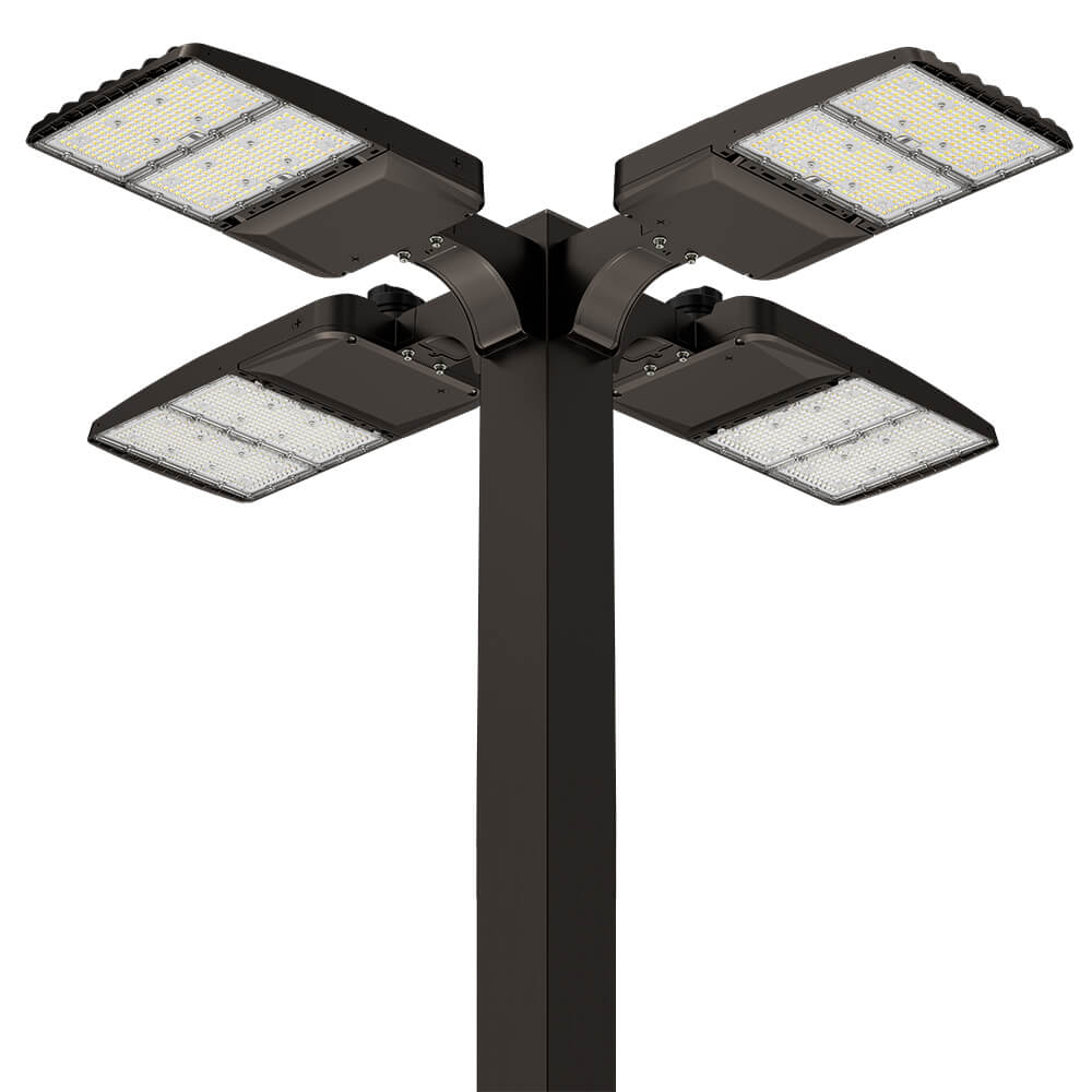 20 Foot Square Steel Light Pole , 4 inch Wide, 11 Gauge, With Anchor Bolts and Covers