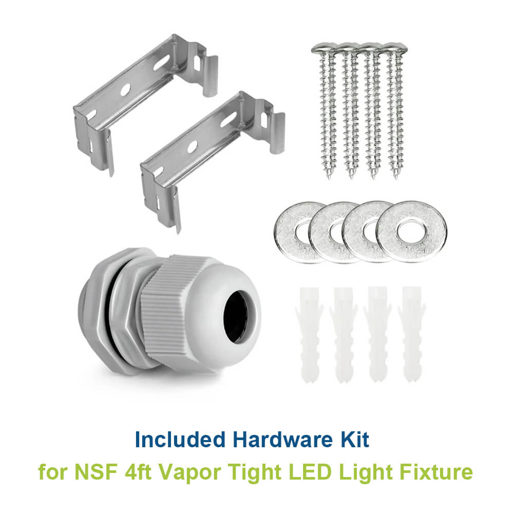 NSF 4ft Vapor Tight LED Light Fixture - 165/135/105W - 27,400 lumens - 5000K/4000K/3500K Selectable - 120-277V