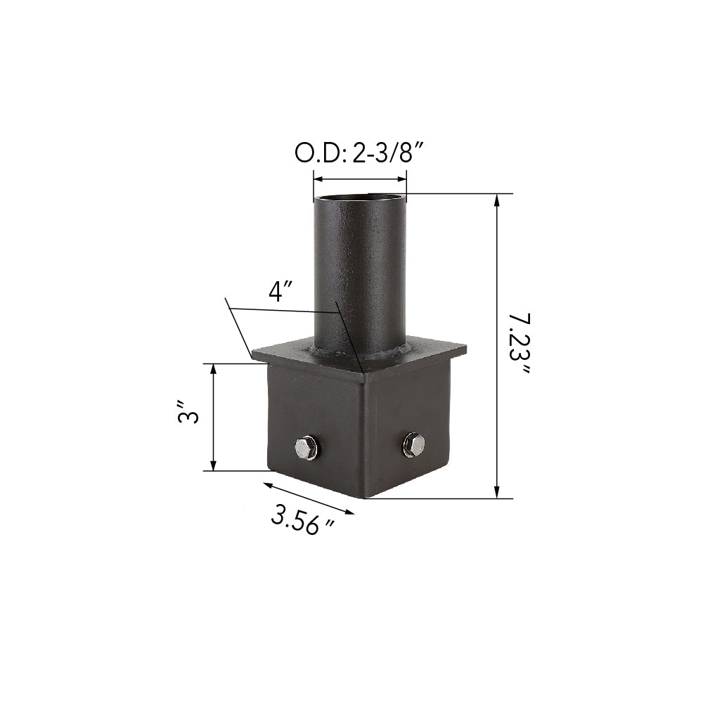 4" Square Pole Mount Tenon Adapter
