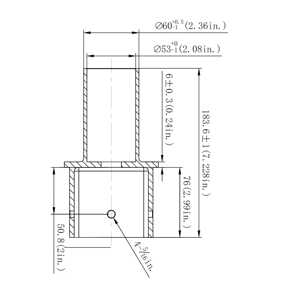4" Square Pole Mount Tenon Adapter