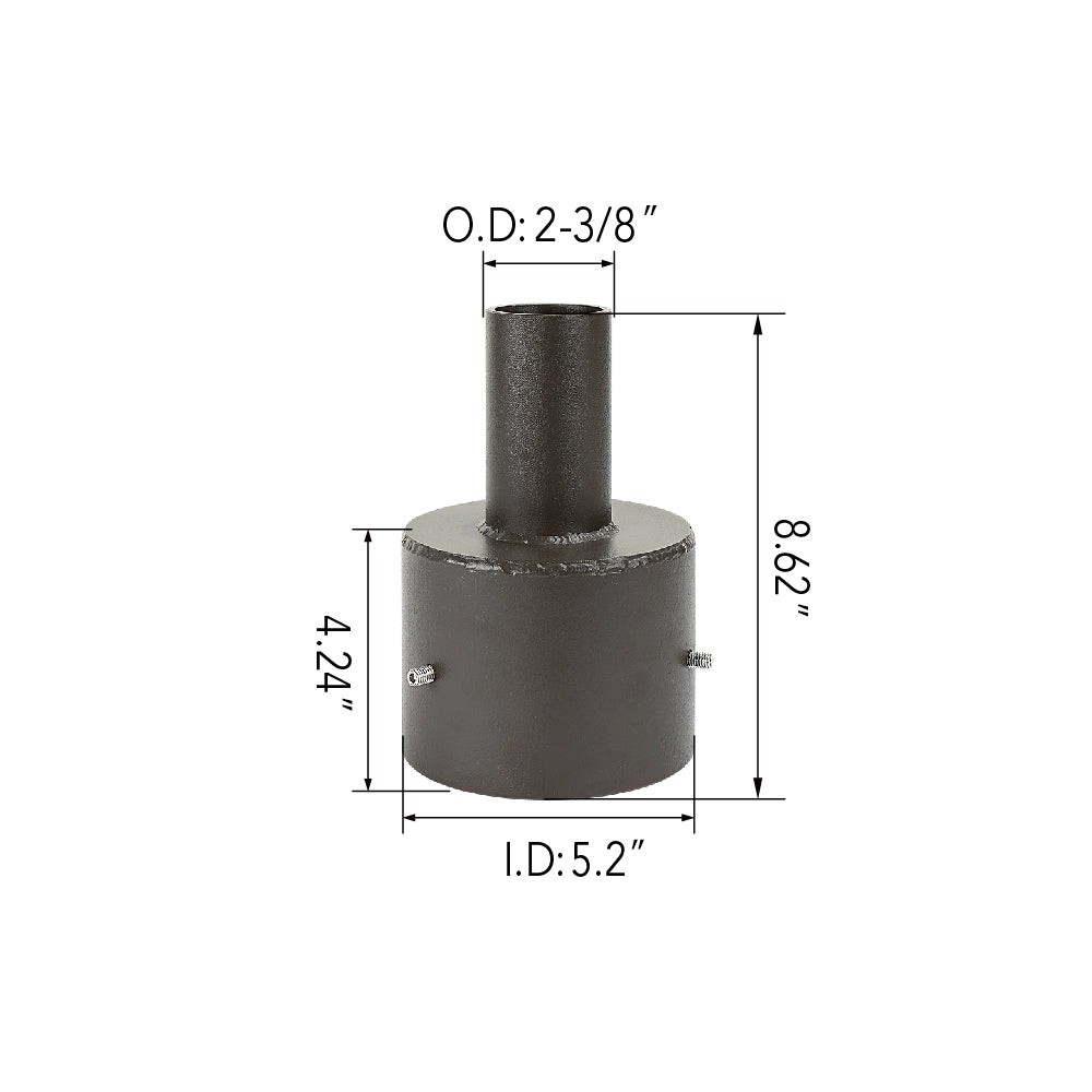 5" Round Pole Mount Tenon Reducer