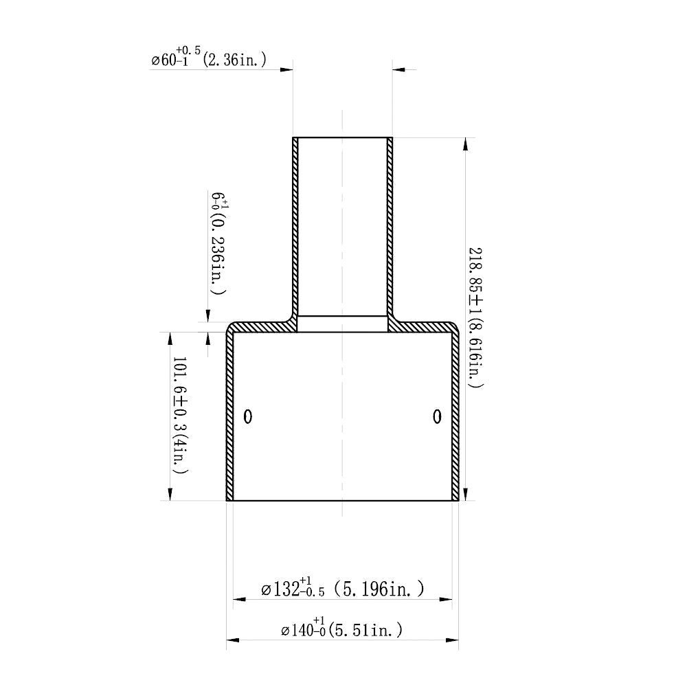 5" Round Pole Mount Tenon Reducer