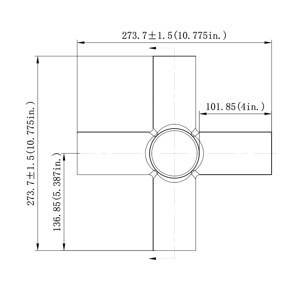 Quad Spoke 90° Tenon Adapter