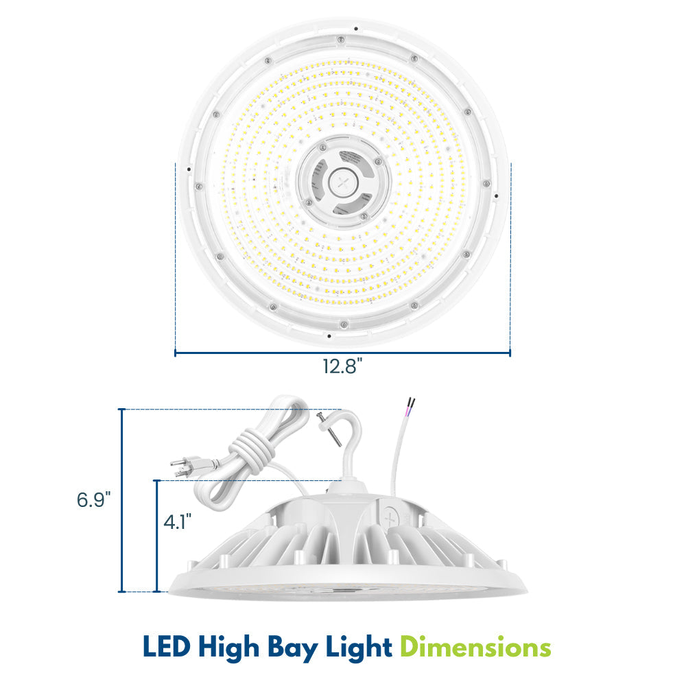 MAX Round LED High Bay Light - White - 240W/200W/180W Selectable - 36000 Lumens - 5000K - 1000W Equal