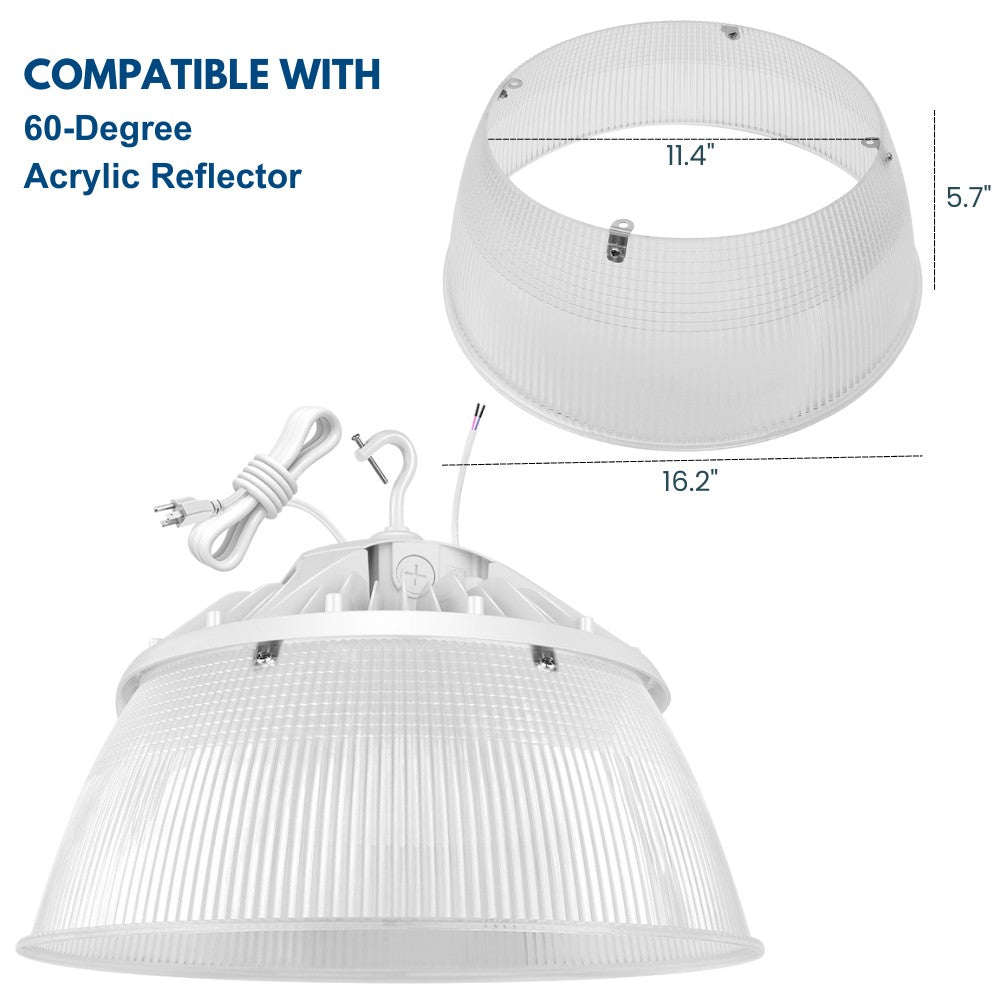 MAX Round LED High Bay Light - White - 240W/200W/180W Selectable - 36000 Lumens - 5000K - 1000W Equal
