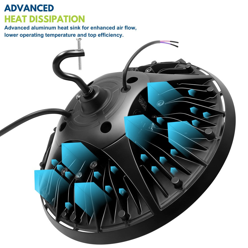 MAX UFO LED High Bay Light - 240W/200W/180W Selectable - 40K/50K Selectable - 36200 Lumens - 120-277V - 1000W Equal