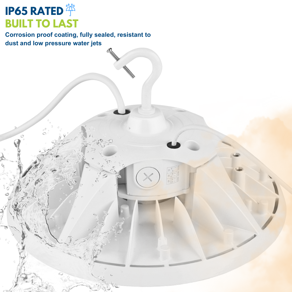 MAX UFO LED Bay Light - White - 150W - 3 Watts Selectable - 23,550LM - 5000K - 400W Equal
