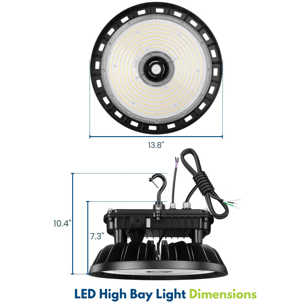 MAX Round UFO LED Bay Light - 277-480V - 310W - 46500 Lumens - 5000K - 1000W Equal