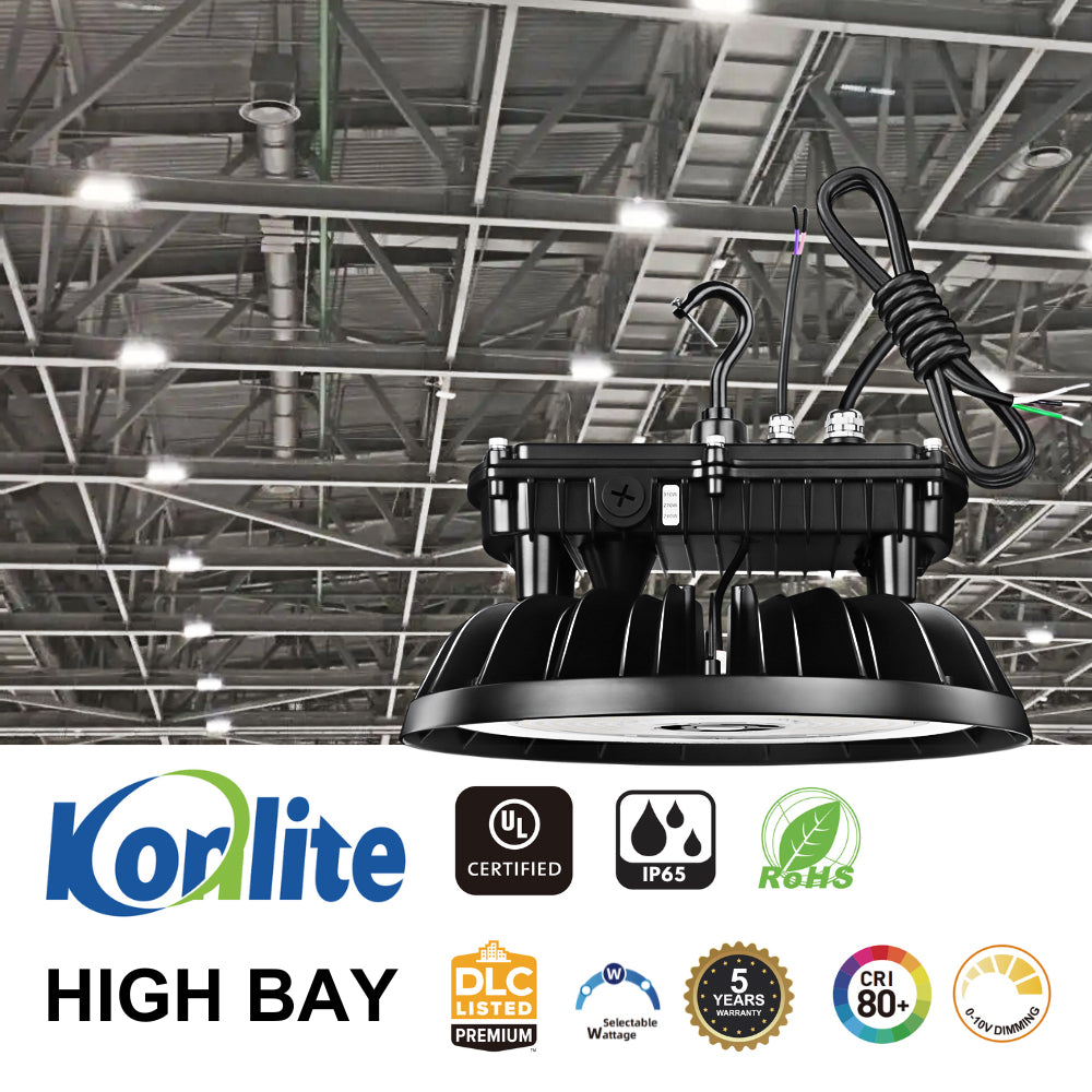 MAX Round UFO LED Bay Light - 277-480V - 310W - 46500 Lumens - 5000K - 1000W Equal