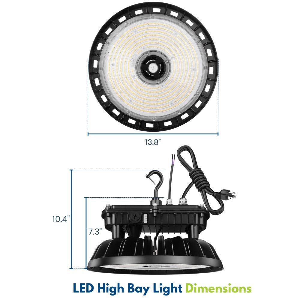 MAX Round UFO LED Bay Light - 310W/270W/240W Selectable - 46500 Lumens - 5000K - 1000W Equal