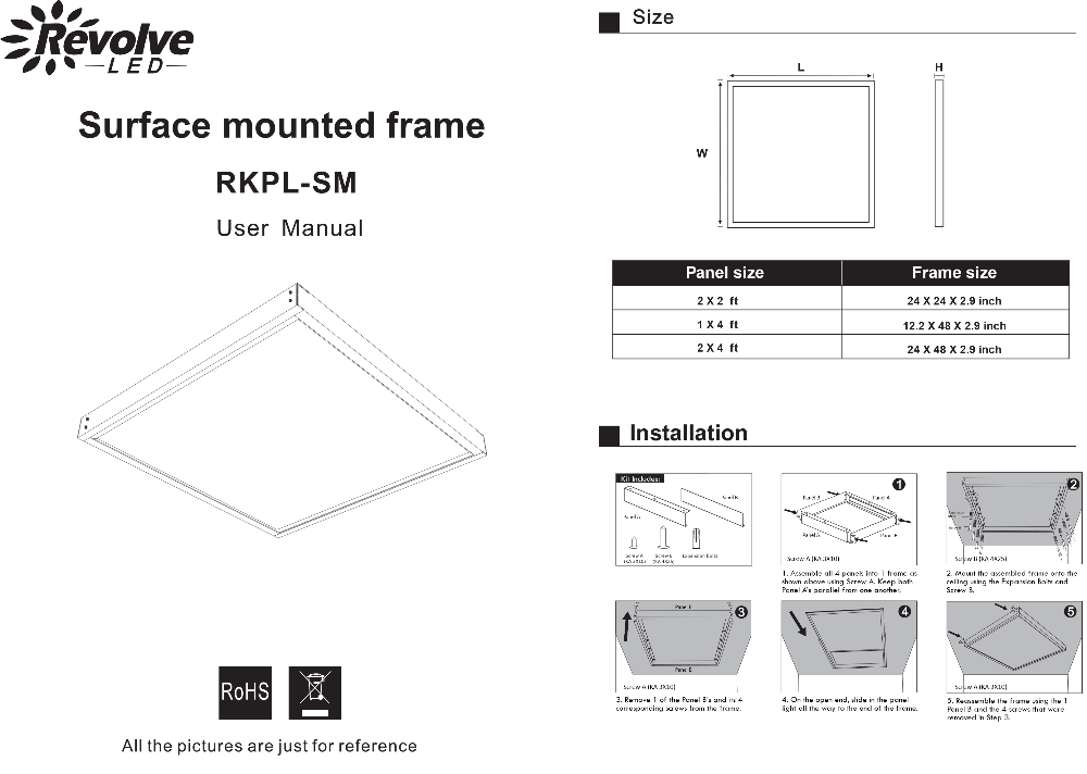 1'x4' Surface Mount Kit for LED Panel Light